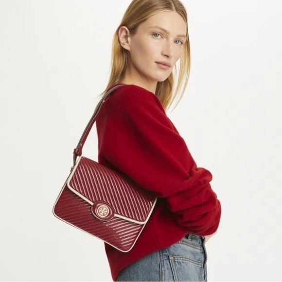 Tory Burch ROBINSON SHOULDER BAG RED - Picture 2 of 4